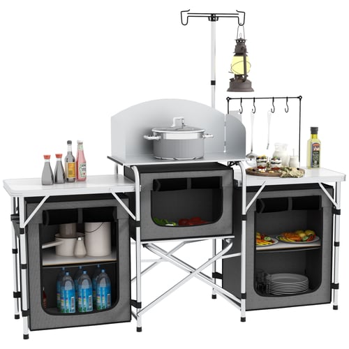 Cuisine De Camping Pliable Jopassy - Armoire Avec Plans De Travail Et Sac De Transport
