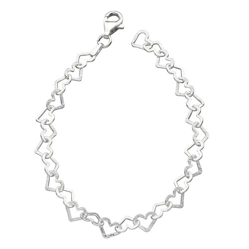 Diamond heart link bracelet top