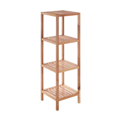 4 Tier Bathroom Storage Shelves in Walnut Wood