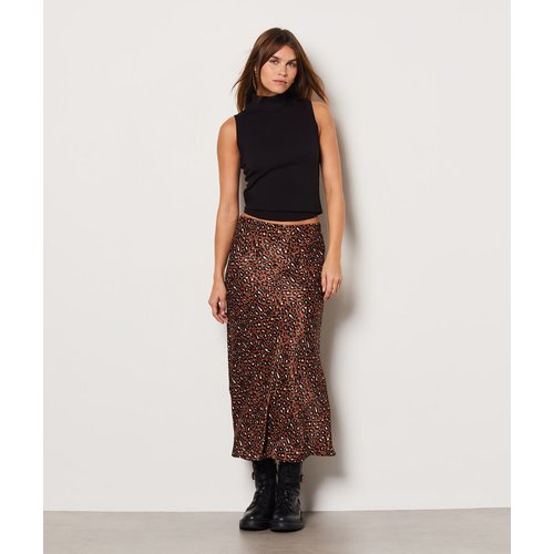 Jupe longue imprimee leopard rana imp vert Etam La Redoute