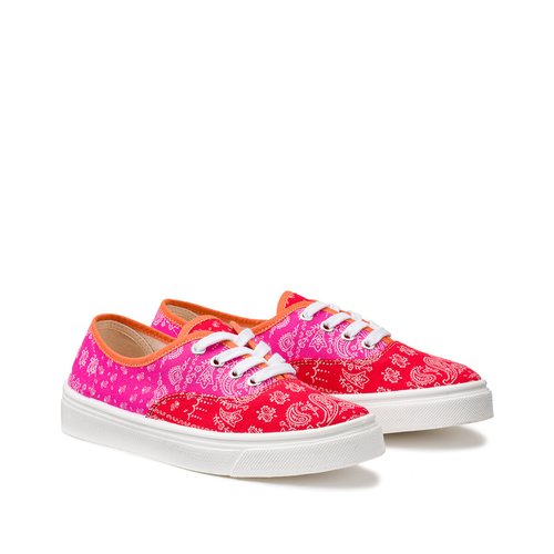 Printed trainers pink red La Redoute Collections La Redoute
