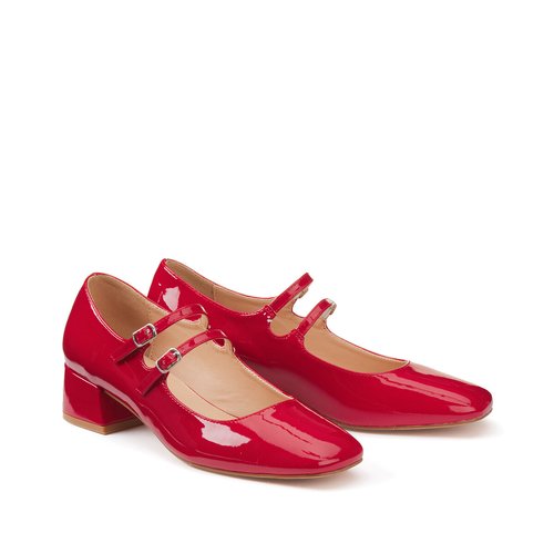 Red mid heel pumps on sale