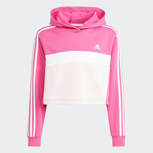 Completo felpa con cappuccio leggings in felpa rosa bianco nero Adidas Sportswear La Redoute