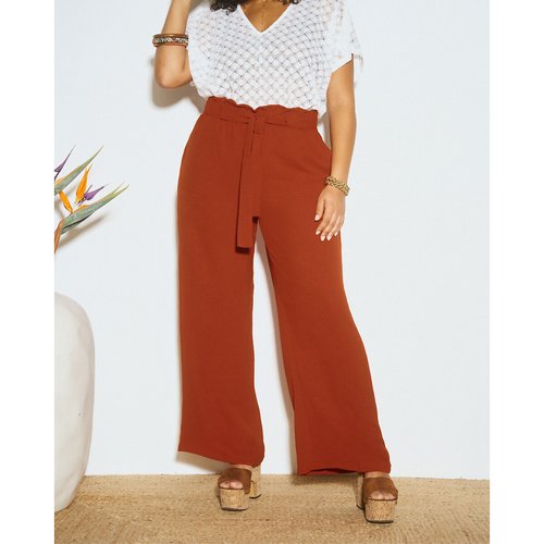Victor wide leg trousers with paperbag waist terracotta Alme La Redoute