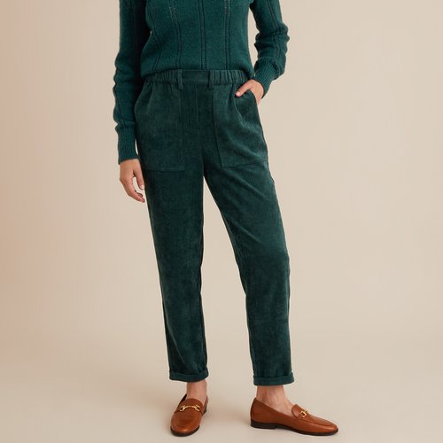 Pantalon chino en velours vert fonce Anne Weyburn La Redoute