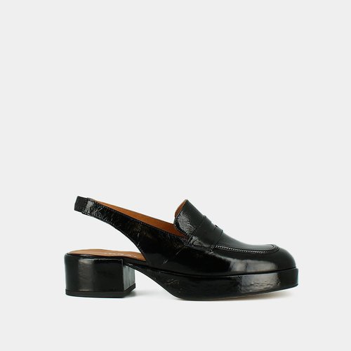 Slingback loafers leather top
