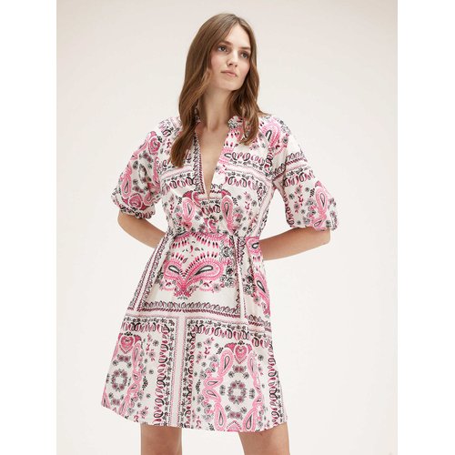 Robe courte evasee a motif foulard fuchsia Motivi La Redoute