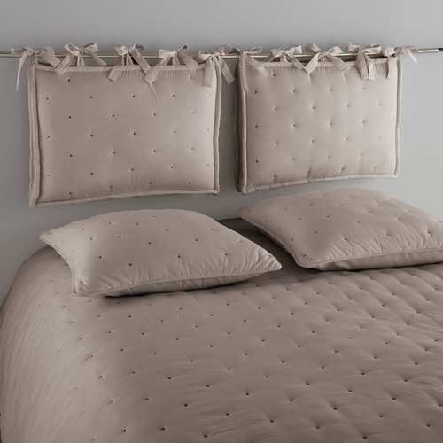 Cojin cabecero de cama aeri beige marron claro guijarro La Redoute Interieurs La Redoute