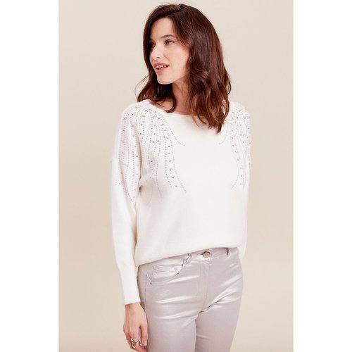 Pull manches longues strass ecru Breal La Redoute