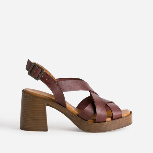 Sandales a talon graciella marron Eram La Redoute