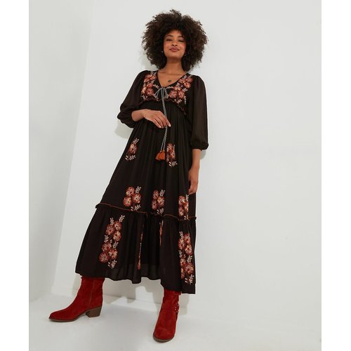 Robe boheme brodee a fleurs noir Joe Browns La Redoute