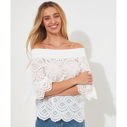 Blouse broderie epaules denudees blanc Joe Browns La Redoute