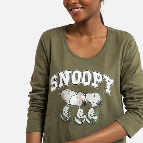 Chemise de nuit manches longues snoopy Snoopy vert kaki La Redoute
