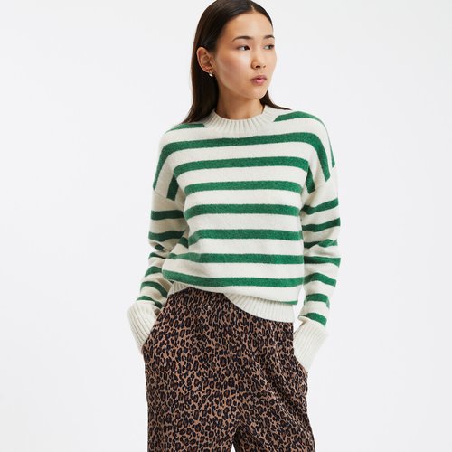 Striped crew neck jumper online