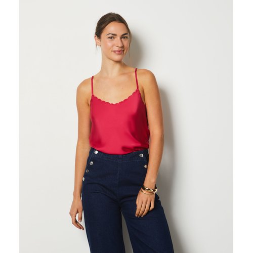 Caraco satine a fines bretelles vadori rose Etam La Redoute