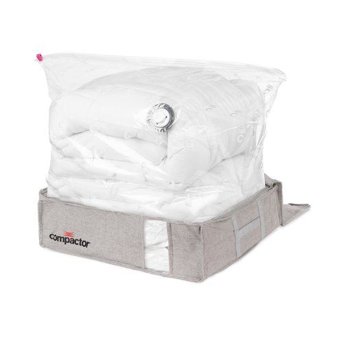 Compactor boite de rangement sous vide oxford l grise Couleur gris Compactor La Redoute