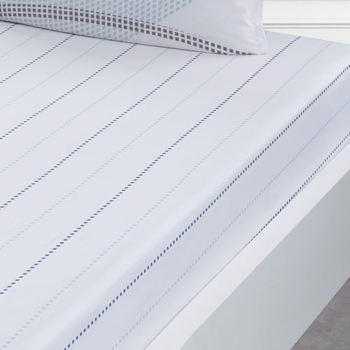 Drap-Housse 160x200 Cm 100% Coton 400 Fils - Pour Matelas Jusqu'à 30 Cm - Blanc Oeko-TEX