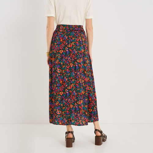 Jupe Longue Femme CUPSHE Imprimé Floral Taille Haute – Fente Latérale Sexy, Ligne A, Élégante & Fluide Pour Été