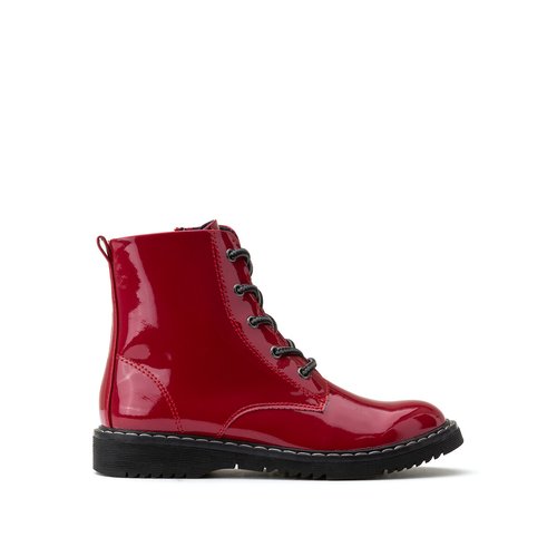 Kids red patent boots hotsell