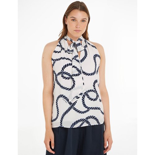 Blouse sans manches imprimee Tommy Hilfiger blanc imprime La Redoute
