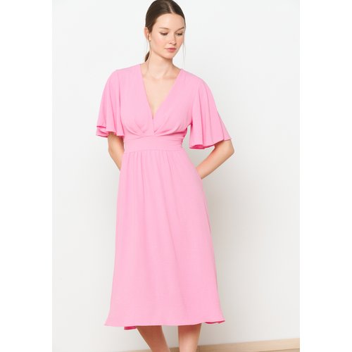 Robe mi longue a col v rose bubblegum Lolaliza La Redoute