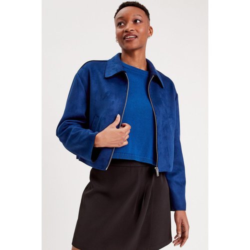 Blouson zippe oversize bleu electrique Cache Cache La Redoute