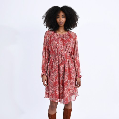 Robe imprimee col rond Molly Bracken rouille La Redoute