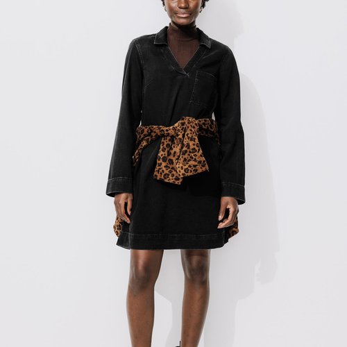 Robe tunique col vareuse noir Promod La Redoute