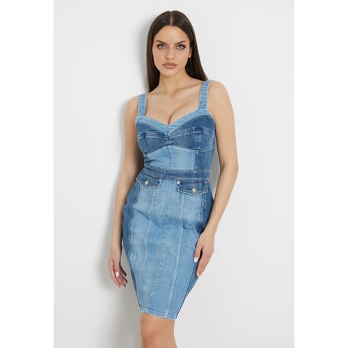 Guess mini robe bodycon en jean bleu Guess La Redoute
