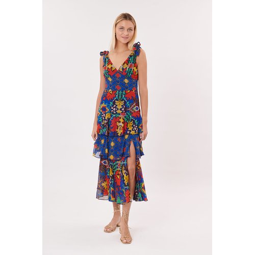 Robe longue imprimee sans manches trieste bleu Derhy La Redoute