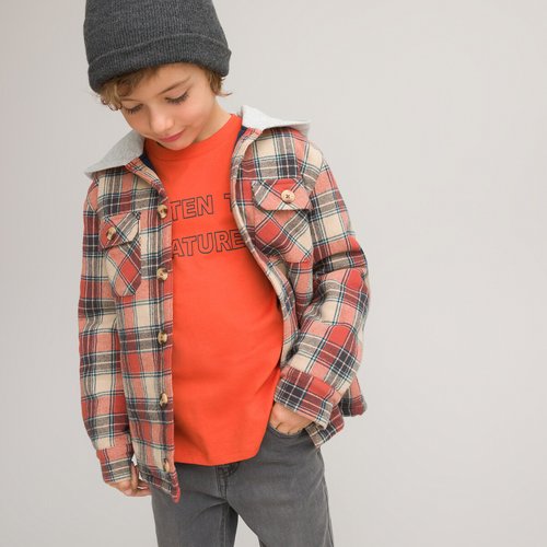 Camisa de cuadros con gorro best sale