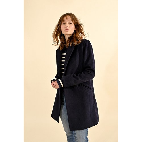 Manteau droit bleu marine Molly Bracken La Redoute