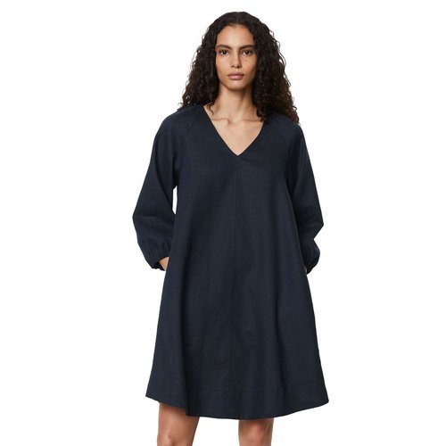Robe courte en lin a col en v coupe en a ligne Marc O polo La Redoute