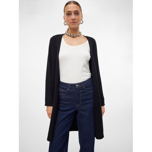 Fine knit black cardigan hot sale