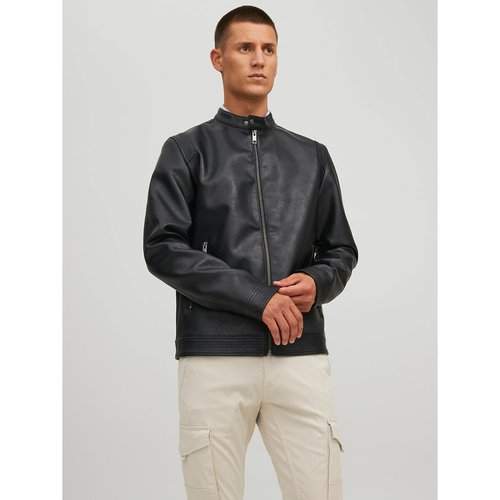 Faux leather jacket black Jack Jones La Redoute