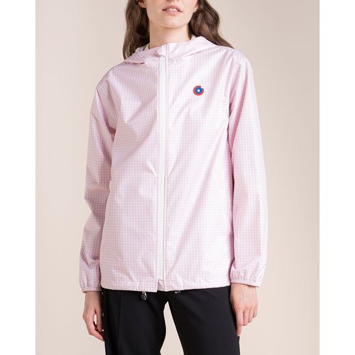 Unisex passy short windbreaker with hood and zip fastening pink gingham check Flotte La Redoute