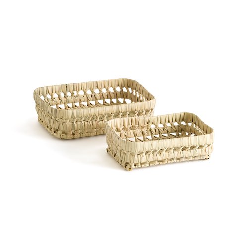Set of 2 ghada palm leaf basket natural La Redoute Interieurs La Redoute