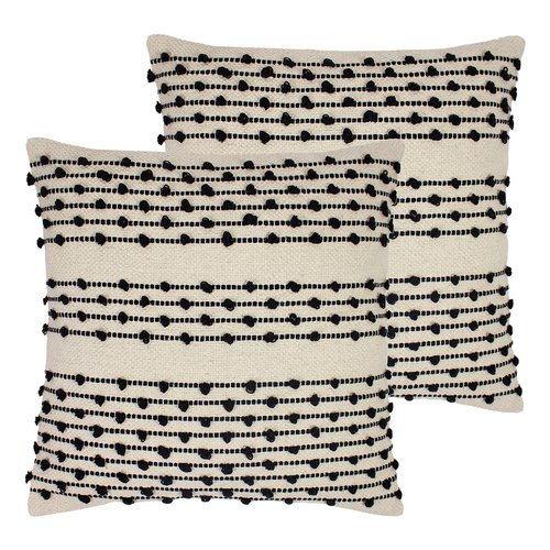 Mossa twin pack polyester filled cushions natural black Furn. La Redoute