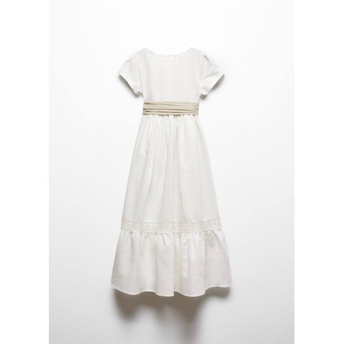 Robe lin noeud blanc Mango Kids La Redoute