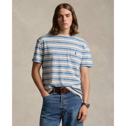 Striped Cotton Pocket T Shirt