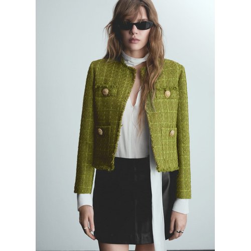 Veste tweed boutons bijoux Mango La Redoute