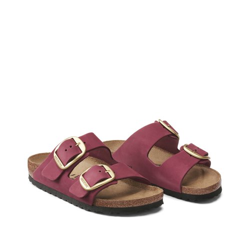 Lederpantoletten arizona big buckle mit grossen schnallen rosa Birkenstock La Redoute