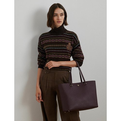Karly large tote bag in leather burgundy Lauren Ralph Lauren La Redoute