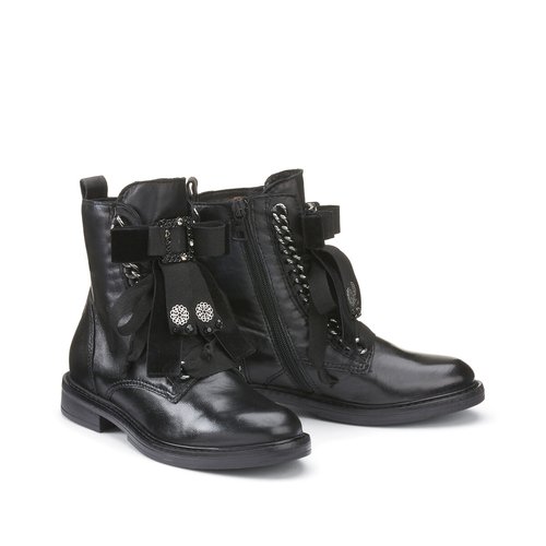 Boots en cuir a bijoux top