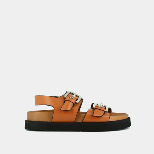 Sandales cuir lago semelle epaisse Jonak cognac La Redoute