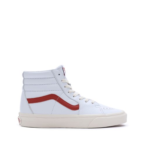 Vans sk8 hi cuir blanc best sale