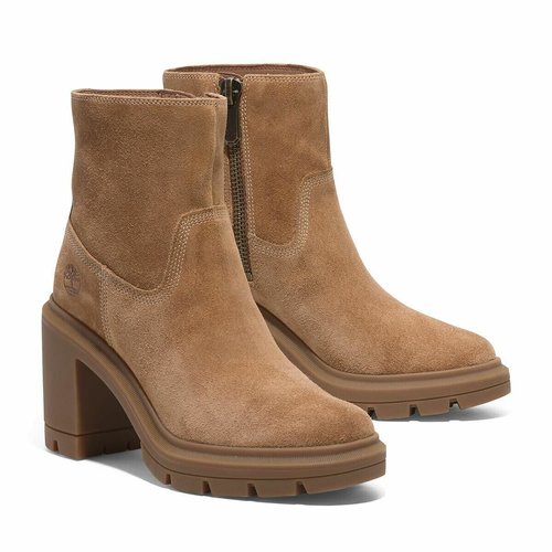 Allington heights ankle boots in leather with block heel brown Timberland La Redoute