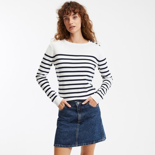 Pull décontracté à simple boutonnage de couleur unie