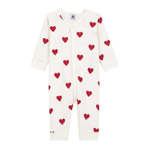 Pyjama 1 piece sans pieds imprime coeur Petit Bateau La Redoute