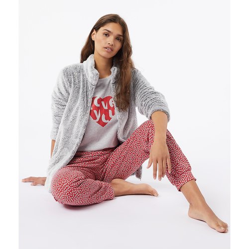 Earth 3 piece pyjama set in cotton fleece grey Etam La Redoute